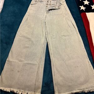 SO Blue Flare Wide Leg Jeans High Waist